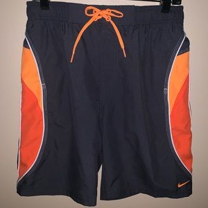 Nike Swim Trunks Gray/Orange Men’s Large NWT $34